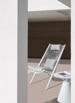 Outlet Bizzotto POLTRONA LOUNGE IN CORDA PER ESTERNO BIANCA XK03 - ALOHA NEW