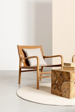 Hot Bizzotto POLTRONA LOUNGE IN PELLE COGNAC - CAROLINE