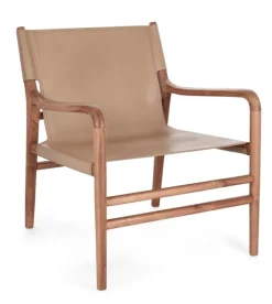 Hot Bizzotto POLTRONA LOUNGE IN PELLE TORTORA- CAROLINE