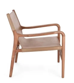 Hot Bizzotto POLTRONA LOUNGE IN PELLE TORTORA- CAROLINE