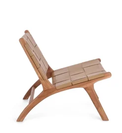 Online Bizzotto POLTRONA LOUNGE IN PELLE TORTORA - JOANNA