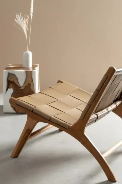 Online Bizzotto POLTRONA LOUNGE IN PELLE TORTORA - JOANNA