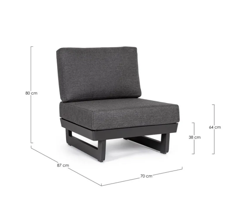 Best Bizzotto POLTRONA MODULARE IN ALLUMINIO ANTRACITE WG21 - INFINITY
