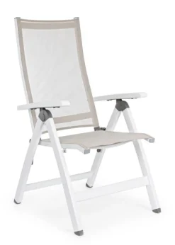 Online Bizzotto POLTRONA RECLINABILE IN ALLUMINIO PIEGHEVOLE BIANCA - CRUISE