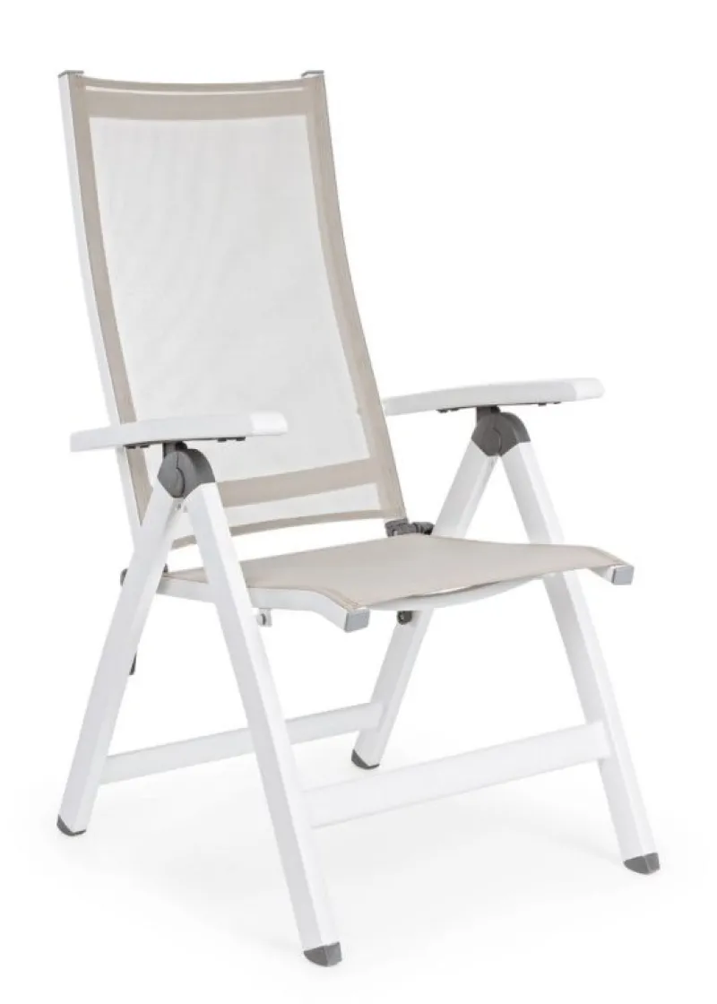 Online Bizzotto POLTRONA RECLINABILE IN ALLUMINIO PIEGHEVOLE BIANCA - CRUISE