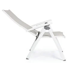 Online Bizzotto POLTRONA RECLINABILE IN ALLUMINIO PIEGHEVOLE BIANCA - CRUISE