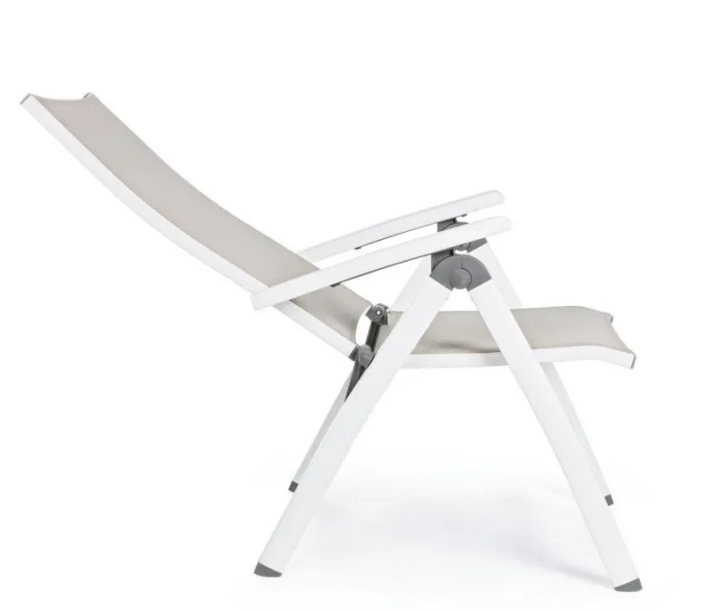 Online Bizzotto POLTRONA RECLINABILE IN ALLUMINIO PIEGHEVOLE BIANCA - CRUISE