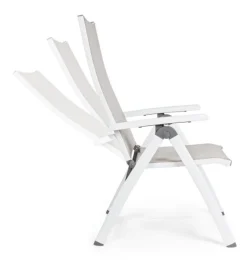 Online Bizzotto POLTRONA RECLINABILE IN ALLUMINIO PIEGHEVOLE BIANCA - CRUISE