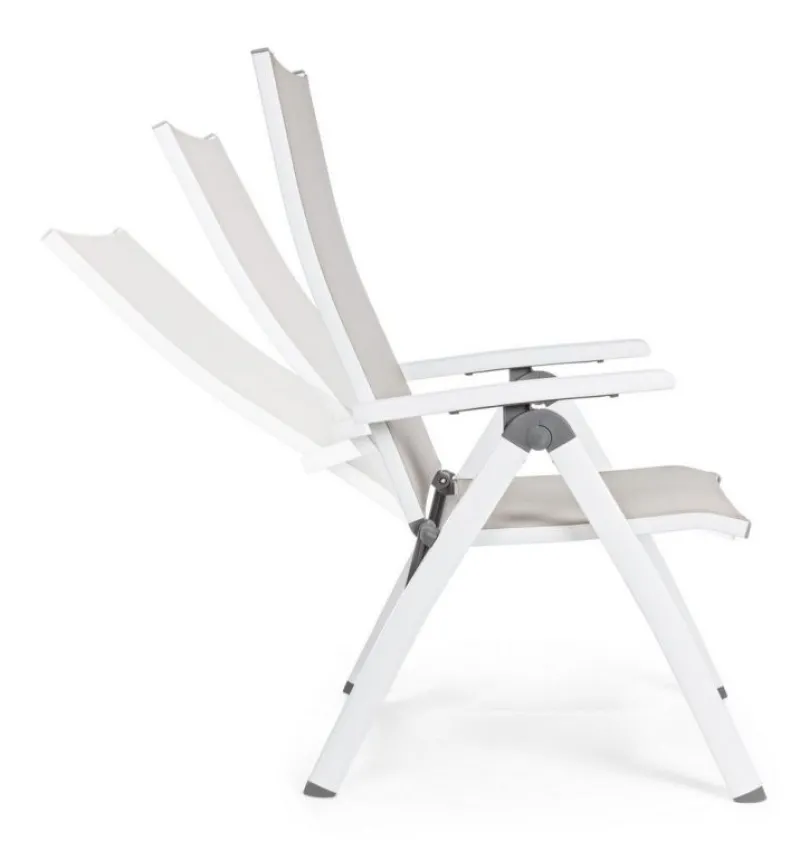 Online Bizzotto POLTRONA RECLINABILE IN ALLUMINIO PIEGHEVOLE BIANCA - CRUISE