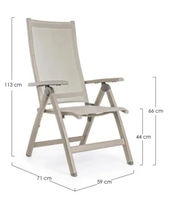 Clearance Bizzotto POLTRONA RECLINABILE IN ALLUMINIO PIEGHEVOLE - VICTOR
