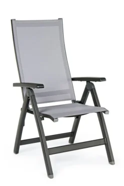 Discount Bizzotto POLTRONA RECLINABILE IN ALLUMINIO PIEGHEVOLE ANTRACITE - CRUISE