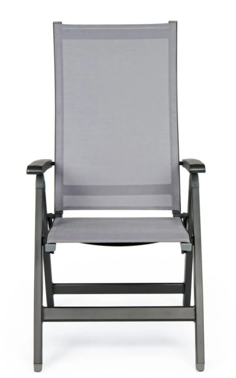 Discount Bizzotto POLTRONA RECLINABILE IN ALLUMINIO PIEGHEVOLE ANTRACITE - CRUISE