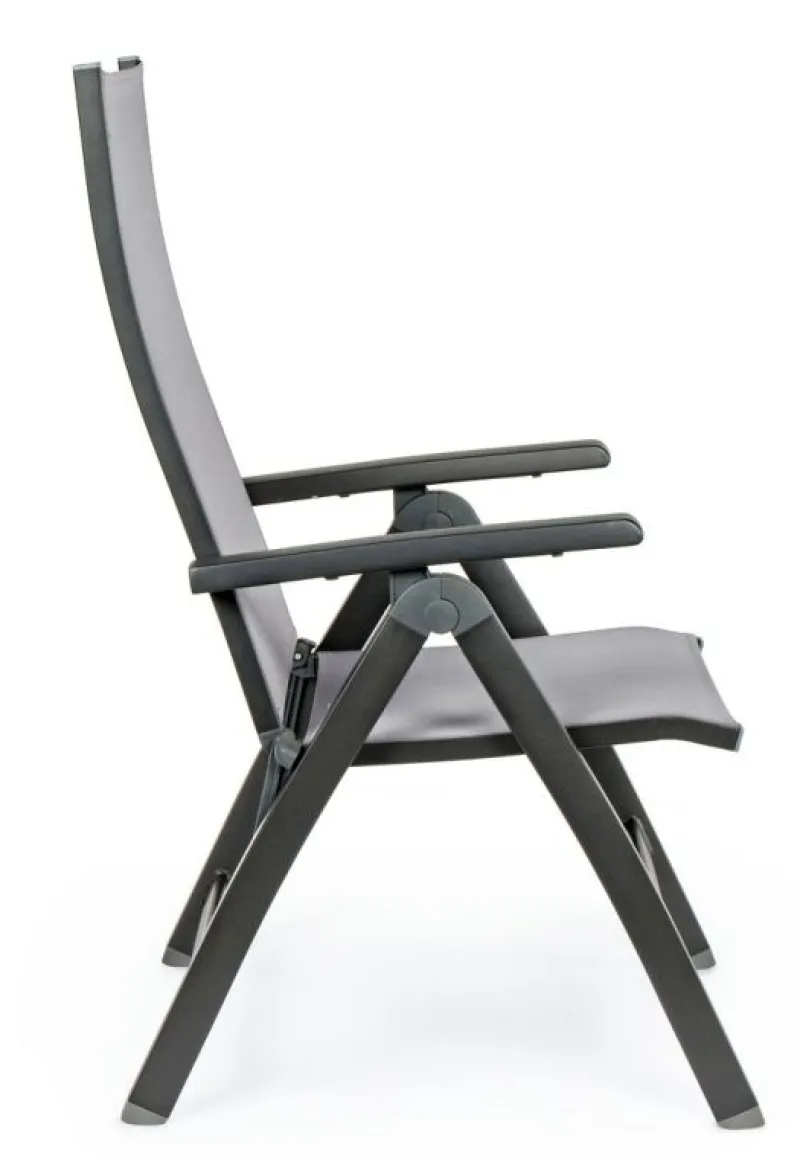 Discount Bizzotto POLTRONA RECLINABILE IN ALLUMINIO PIEGHEVOLE ANTRACITE - CRUISE