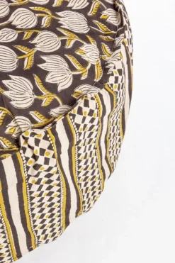 Outlet Bizzotto POUF CALAIS NERO C-TULIPANO-ROMBO D65X25