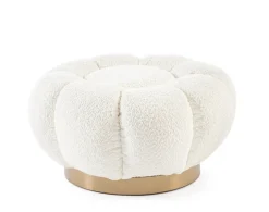 Outlet Bizzotto POUF EFFETTO BOUCLE' BIANCO - FLOREL