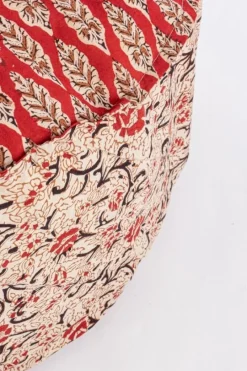 Bizzotto POUF LORIENT ROSSO C-FOGLIA-FIORE D65X25