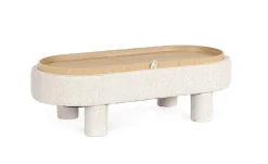 Discount Bizzotto POUF TANYA C-VASS OVALE BIANCO