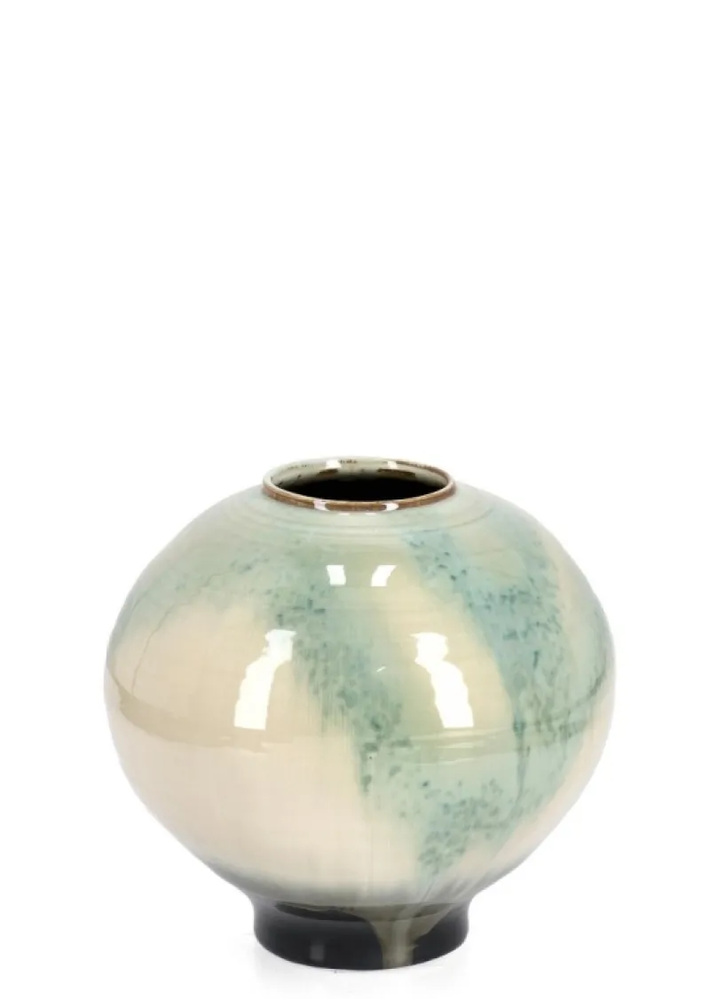 Discount Bizzotto P.VASO COIRA TONDO BIANCO AZZURRO D30