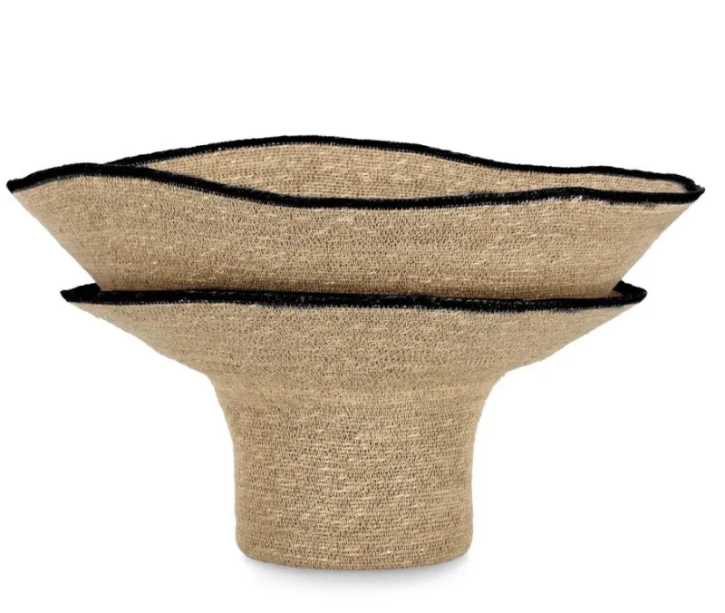 Discount Bizzotto P.VASO DECORATIVO LANH NATURALE NERO D59