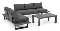 New Bizzotto SALOTTO ANGOLARE IN ALLUMINIO ANTRACITE CX23 - KONNOR