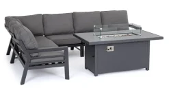 Clearance Bizzotto SALOTTO ANGOLARE IN ALLUMINIO ANTRACITE PG61 - HENDRIX