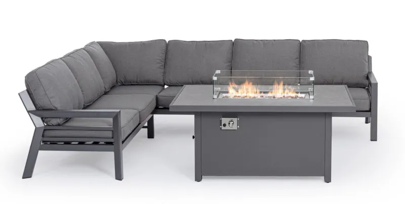 Clearance Bizzotto SALOTTO ANGOLARE IN ALLUMINIO ANTRACITE PG61 - HENDRIX