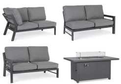 Clearance Bizzotto SALOTTO ANGOLARE IN ALLUMINIO ANTRACITE PG61 - HENDRIX