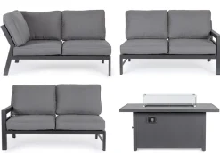 Clearance Bizzotto SALOTTO ANGOLARE IN ALLUMINIO ANTRACITE PG61 - HENDRIX