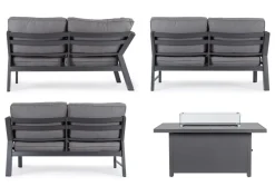 Clearance Bizzotto SALOTTO ANGOLARE IN ALLUMINIO ANTRACITE PG61 - HENDRIX