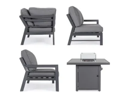 Clearance Bizzotto SALOTTO ANGOLARE IN ALLUMINIO ANTRACITE PG61 - HENDRIX