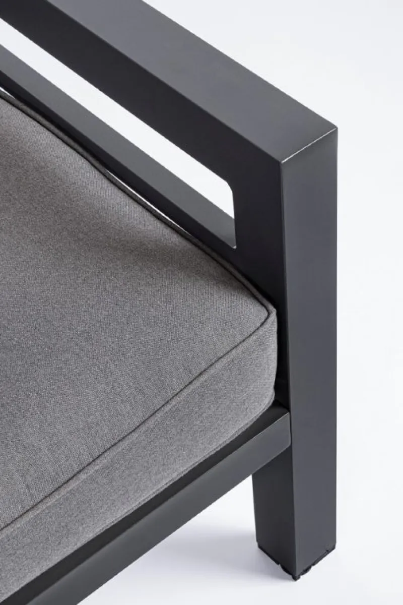 Clearance Bizzotto SALOTTO ANGOLARE IN ALLUMINIO ANTRACITE PG61 - HENDRIX