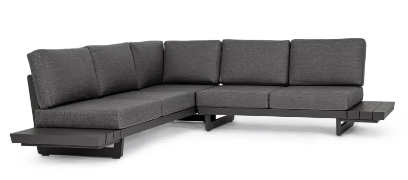 Clearance Bizzotto SALOTTO ANGOLARE IN ALLUMINIO ANTRACITE WG21 - INFINITY