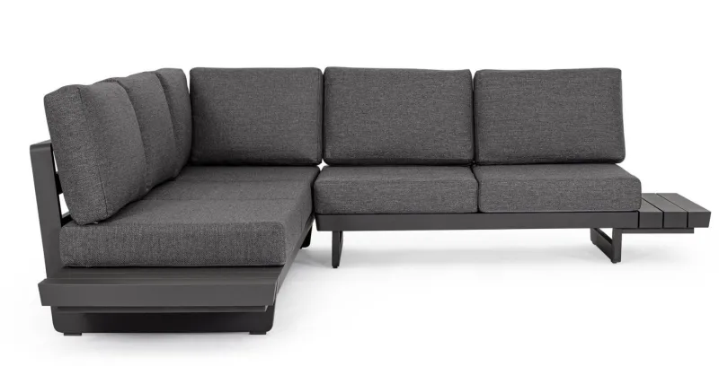 Clearance Bizzotto SALOTTO ANGOLARE IN ALLUMINIO ANTRACITE WG21 - INFINITY