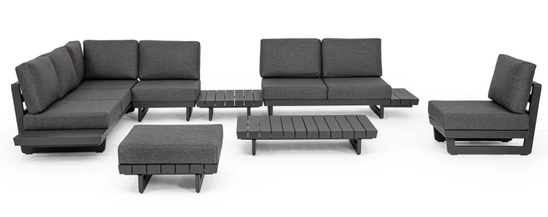 Clearance Bizzotto SALOTTO ANGOLARE IN ALLUMINIO ANTRACITE WG21 - INFINITY