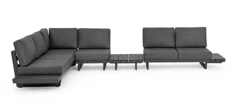 Clearance Bizzotto SALOTTO ANGOLARE IN ALLUMINIO ANTRACITE WG21 - INFINITY