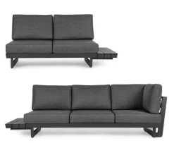 Clearance Bizzotto SALOTTO ANGOLARE IN ALLUMINIO ANTRACITE WG21 - INFINITY