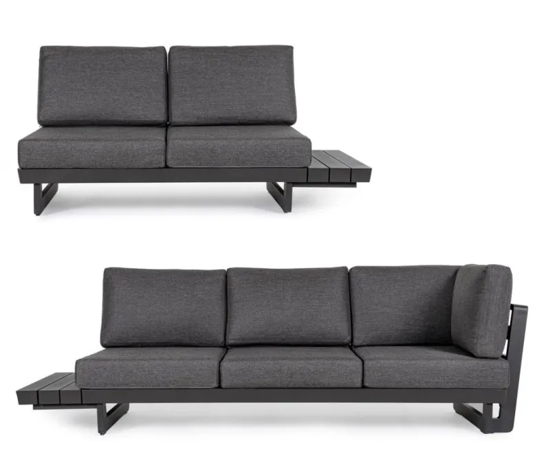 Clearance Bizzotto SALOTTO ANGOLARE IN ALLUMINIO ANTRACITE WG21 - INFINITY