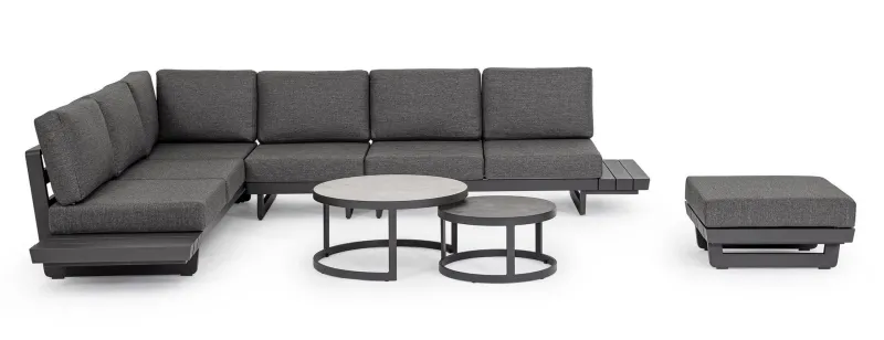 Clearance Bizzotto SALOTTO ANGOLARE IN ALLUMINIO ANTRACITE WG21 - INFINITY