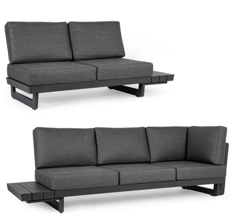 Clearance Bizzotto SALOTTO ANGOLARE IN ALLUMINIO ANTRACITE WG21 - INFINITY