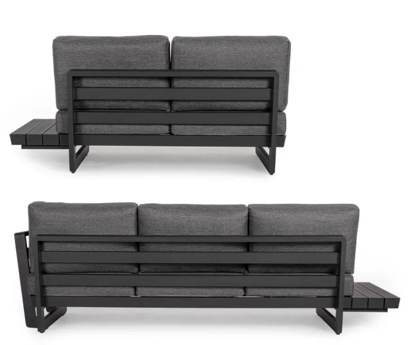 Clearance Bizzotto SALOTTO ANGOLARE IN ALLUMINIO ANTRACITE WG21 - INFINITY