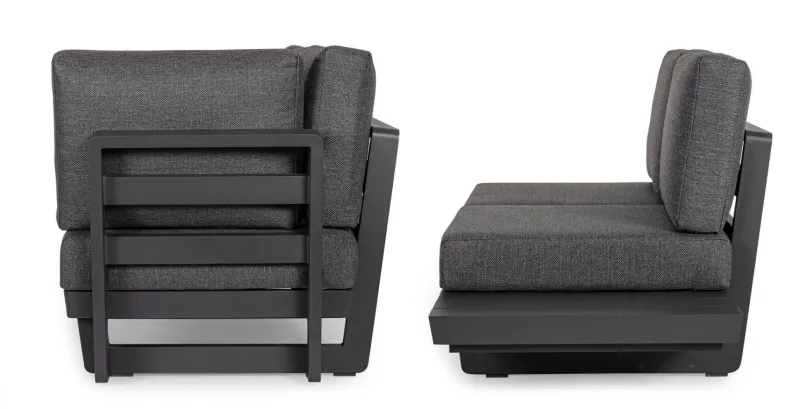 Clearance Bizzotto SALOTTO ANGOLARE IN ALLUMINIO ANTRACITE WG21 - INFINITY