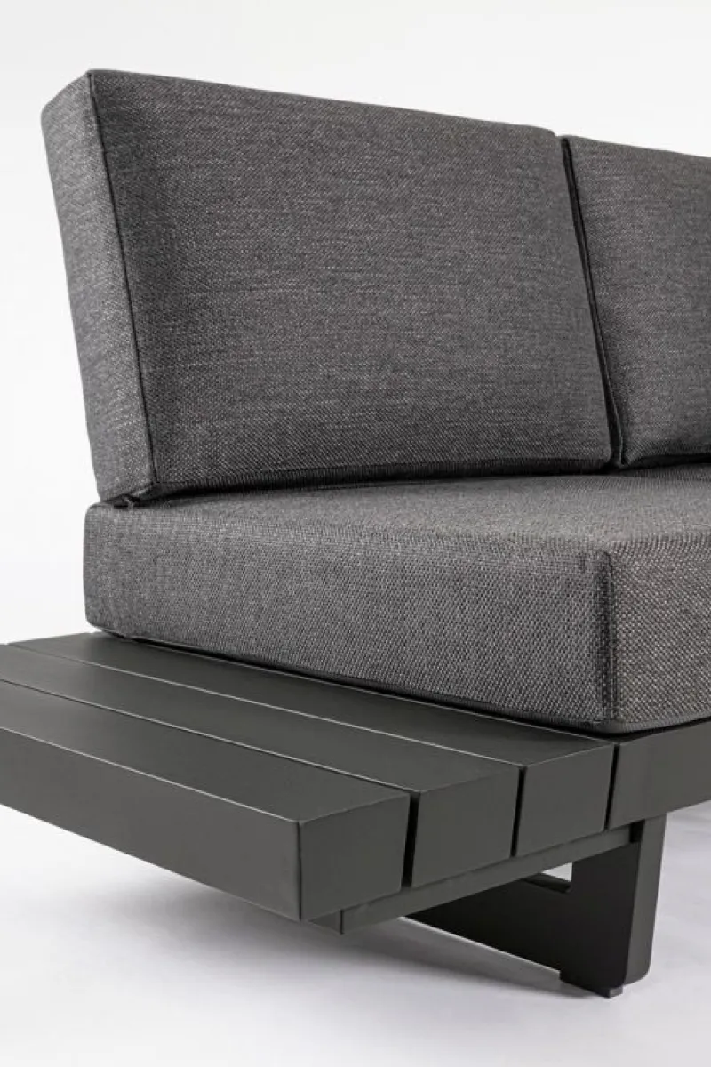 Clearance Bizzotto SALOTTO ANGOLARE IN ALLUMINIO ANTRACITE WG21 - INFINITY