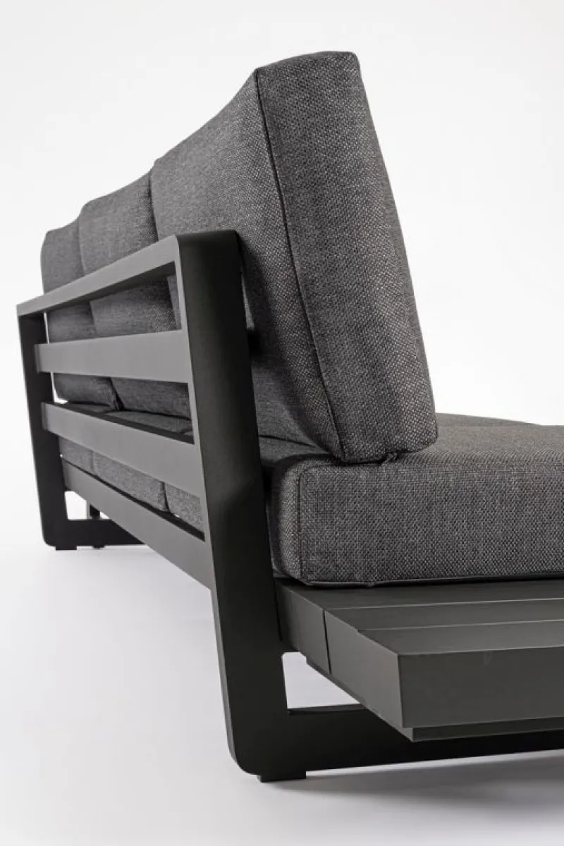 Clearance Bizzotto SALOTTO ANGOLARE IN ALLUMINIO ANTRACITE WG21 - INFINITY