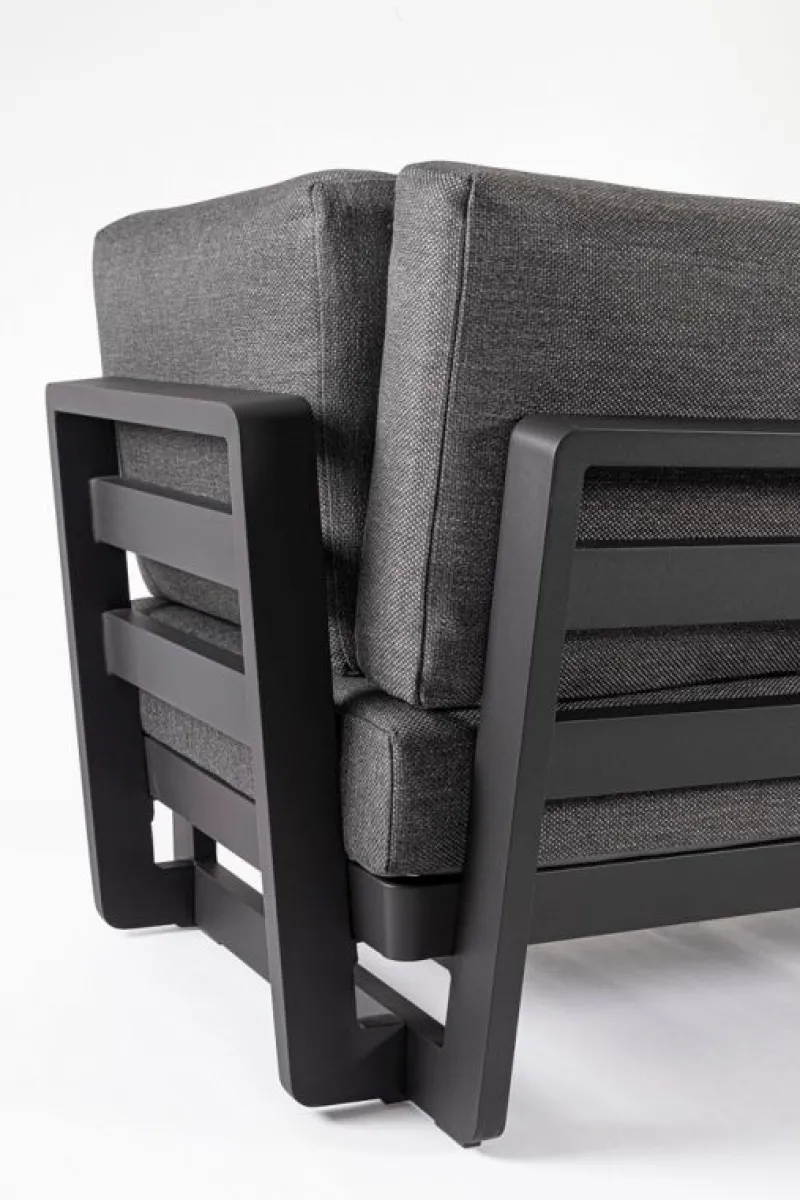 Clearance Bizzotto SALOTTO ANGOLARE IN ALLUMINIO ANTRACITE WG21 - INFINITY