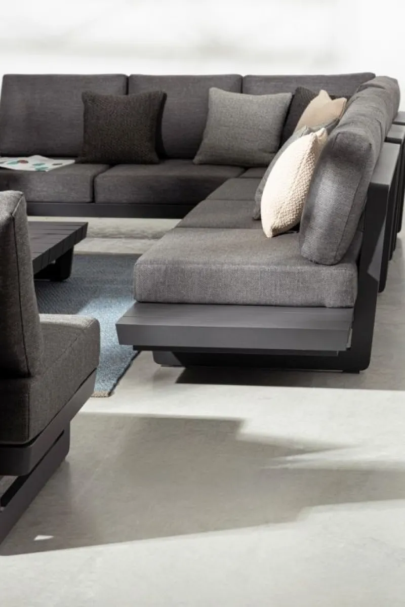 Clearance Bizzotto SALOTTO ANGOLARE IN ALLUMINIO ANTRACITE WG21 - INFINITY