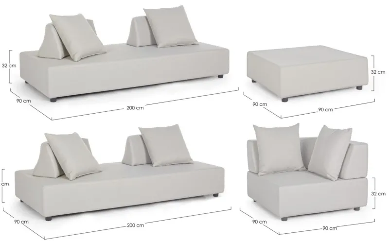 Hot Bizzotto SALOTTO ANGOLARE IN TESSUTO PER ESTERNO COLOR SABBIA - PIPER