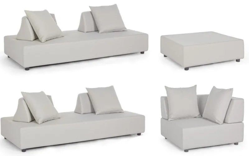 Hot Bizzotto SALOTTO ANGOLARE IN TESSUTO PER ESTERNO COLOR SABBIA - PIPER