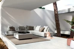 Hot Bizzotto SALOTTO ANGOLARE IN TESSUTO PER ESTERNO COLOR SABBIA - PIPER