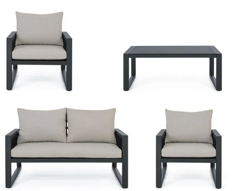 Hot Bizzotto SALOTTO IN ALLUMINIO ANTRACITE LH32 - CAPTIVA