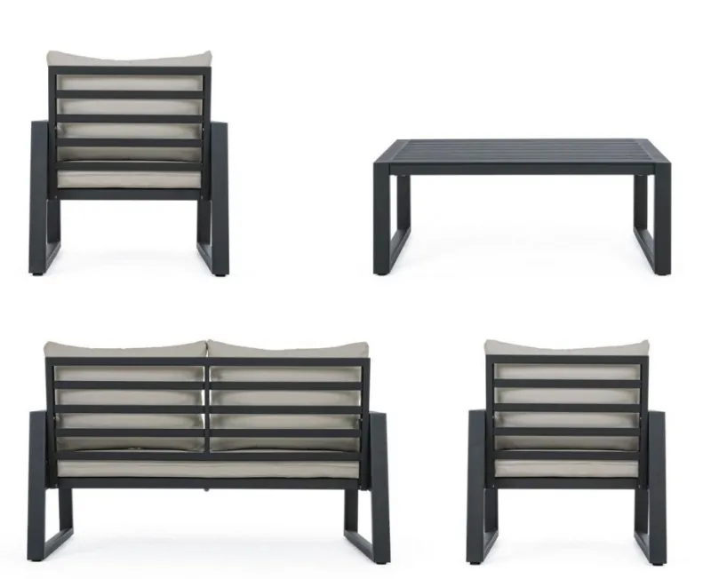 Hot Bizzotto SALOTTO IN ALLUMINIO ANTRACITE LH32 - CAPTIVA